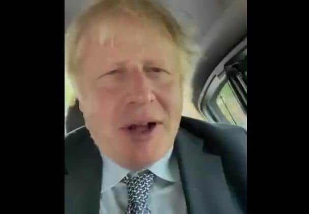 Former PM Boris Johnson has been filmed travelling in a car without a seatbelt