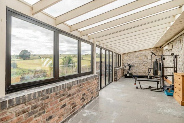 Take in the glorious views of the countryside in the single storey extension to the main farmhouse.
