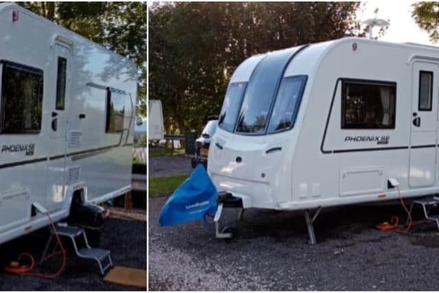 A caravan has been stolen from a business in Chesterfield.