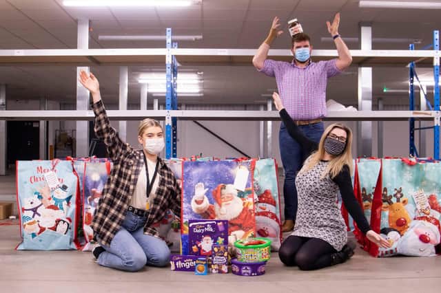 Pictured from left: Xbite’s HR advisor Marcy White, head of HR Rikki Stout and HR manager Tracie Otter spread some Christmas cheer with a festive donation.
