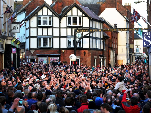 This ancient tradition was something that I had absolutely no idea about until I began working in Derbyshire. Thousands of players took part in the latest addition of the Ashbourne Royal Shrovetide football game  – which is said to date back to medieval times. Shrovetide ball games have been played since at least the 12th century – during the reign of King Henry II. While it is legal to kick, carry or throw the ball, it generally moves through the town in a series of hugs, like a giant rugby scrum, made up of hundreds of people. Perhaps I’ll have to go and join next year’s game!