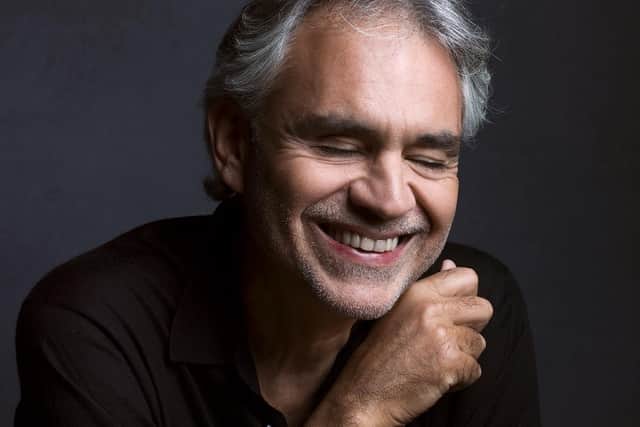 Andre Bocelli performs at Sheffield's Utilita Arena on September 25, 2022 (photo: Mark Seliger/Decca Records)