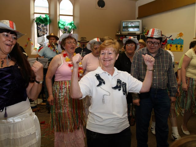Line dancing at Boldon Lane Community Centre where dancers combined the fun with a Hawaiian day in 2006. Remember this?