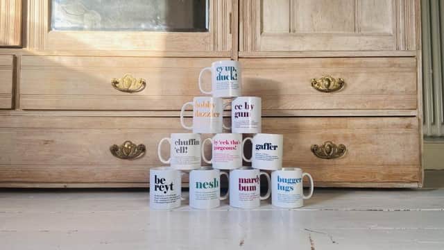 The guide contains many Derbyshire gifts. Pictured are mugs with local sayings on by Me & Thee.