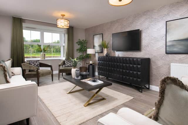 B&amp;DWS - 002 - The living room in a show home at Bluebell Meadows