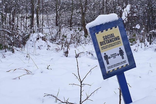 Winner: Vikki Williams. For capturing the theme 'lockdown' with this social distancing sign in the snow.