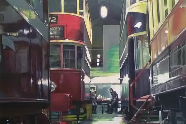 Denise Cliffen's painting of Crich Tramway Village will be showcased in the Royal Society of British Artists exhibition this month.