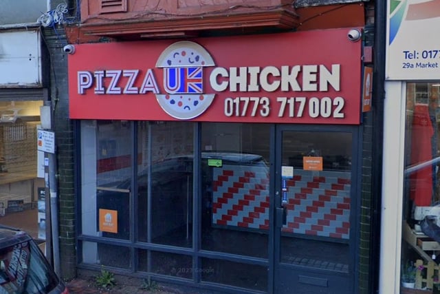 UK Chicken & Pizza, a takeaway at 29b Market Place Heanor, was given a one of our five score after assessment on March 18. Inspectors said improvement was necessary in the outlet's hygienic food handling and the cleanliness and condition of facilities and building, while major improvement was required in its management of food safety