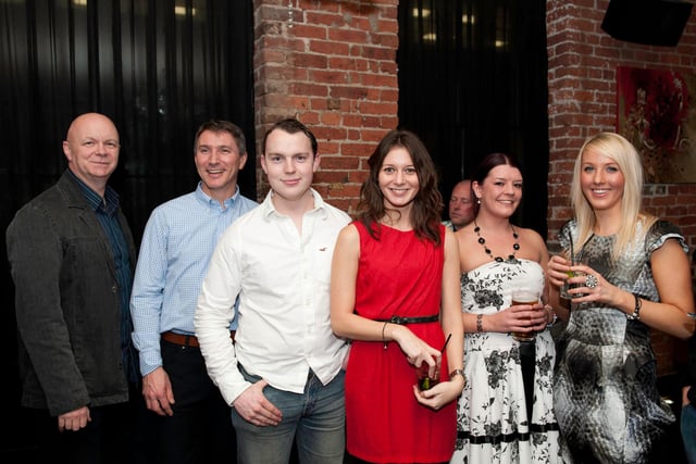 Alan Griffith, Andrew Peel, Jacob Bebb, Rachael Morgan, Nicole Golland at a lawyers' Christmas party at Crystal Bar in 2011
