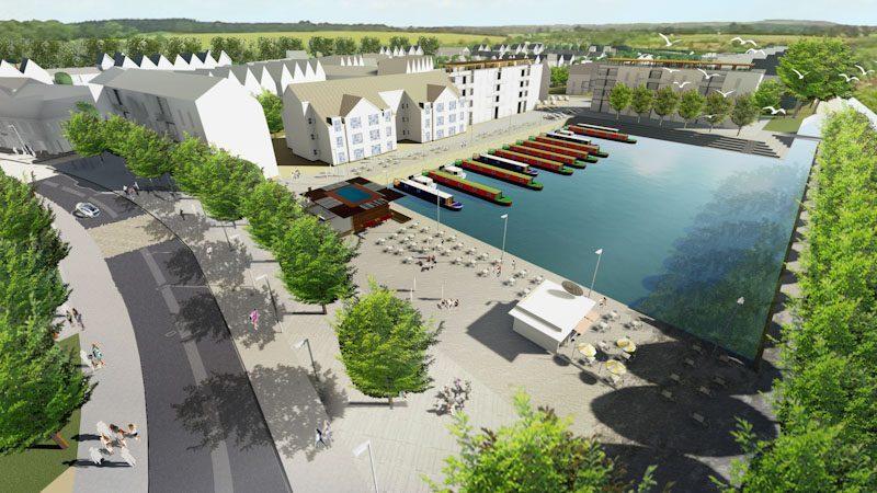 Staveley Waterside is a proposed development comprising of new homes, a café and offices centred on Staveley’s canal basin.