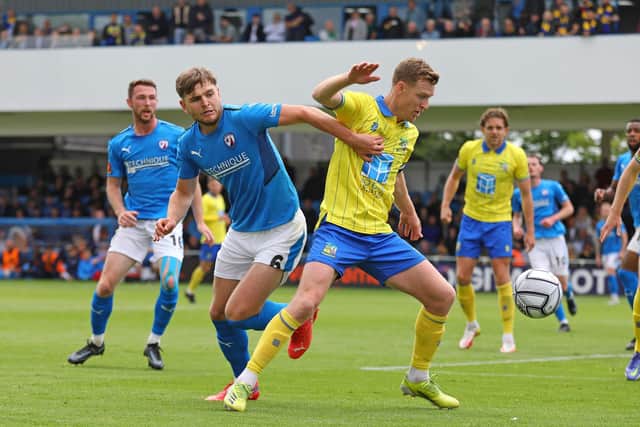 Laurence Maguire in action against Solihull Moors.