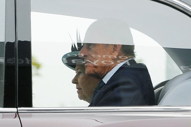 Prince Philip and The Queen arriving at Forth Valley Royal Hospital (Pic: Michael Gillen)