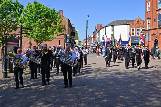 The procession marched through the town centre