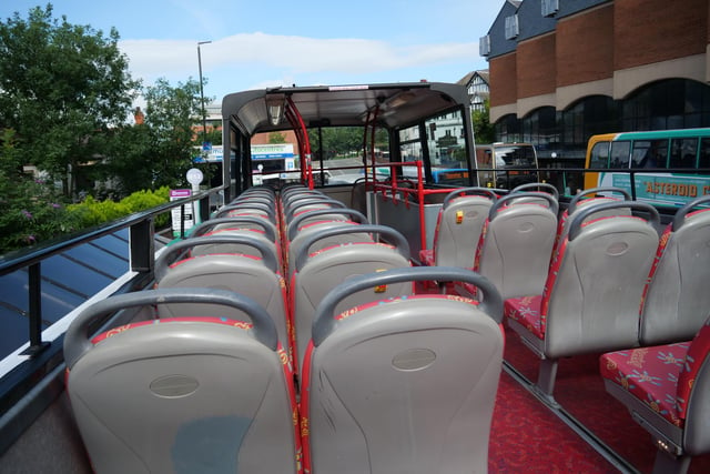 The open-top bus sets off from Chesterfield twice per day - 9.10 and 9.40 from Chesterfield train station and then heads on to New Beetweel Street.