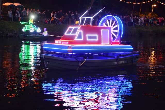 Each year in excess of 100,000 people visit the illumination events, with a limit of 2,000 people at a time in Derwent Gardens. Image: Derbyshire Times
