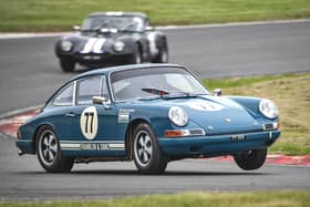 Seb Perez in action at Brands Hatch in his 1965 Porsche. Photo by Steve Hindle.