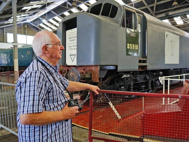 Resident and visiting locomotives were a big draw for visitors such as John Noble.