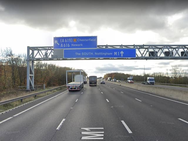 The crash is causing delays on the M1 in Derbyshire.