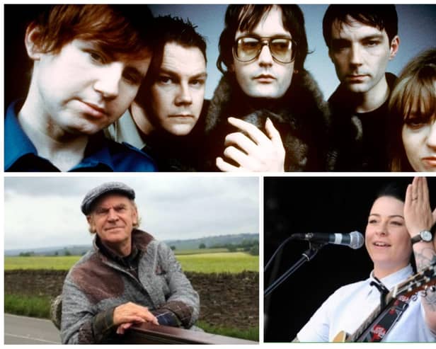 Chesterfield born musician Mark Webber, left in the top photo, is a member of Pulp, Lucy Spraggan has links to Buxton and Ashley Hutchings lives in north Derbyshire.