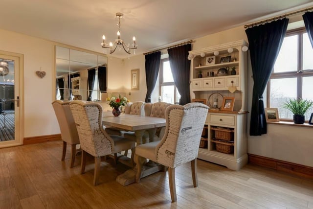 An area within the open plan living space is allocated for formal dining.