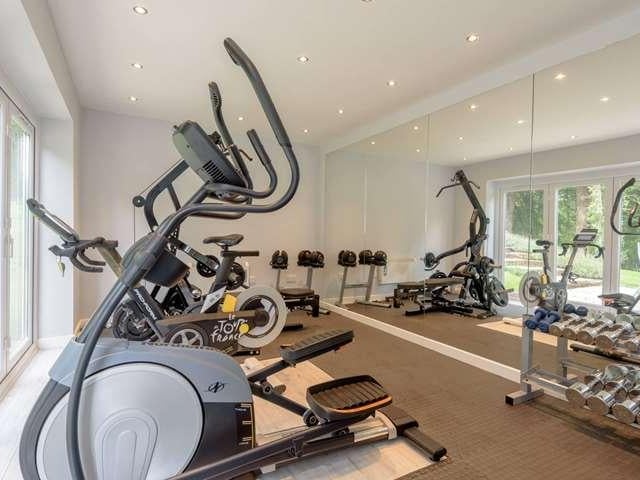 The current owners have created an impressive home gym.