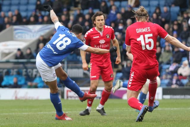Nathan Tyson scored a 23-minute second-half hat-trick for Chesterfield against Ebbsfleet United.