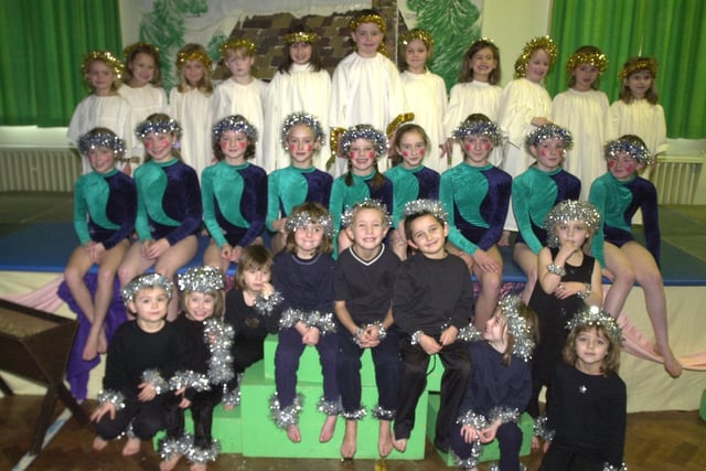 Some of the cast of the Totley 2001 Christmas show