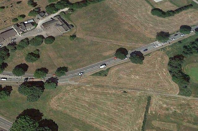 The new roundabout will now be built on this site in Buxton. Photo: Google Earth