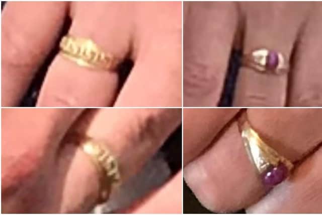 The two distinctive rings were among items stolen during a burglary at a home in Ripley