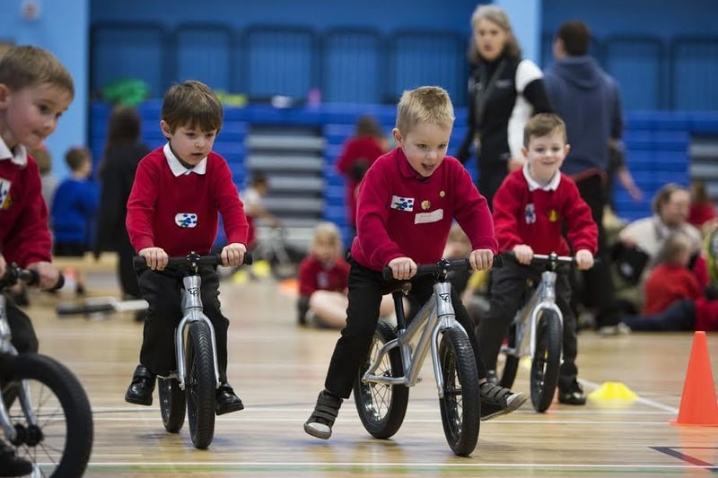These youngsters enjoy Chesterfield School Sport Partnership’s 2016 Early Rider Festival, during which almost 700 infants from across the town took part in 12 cycling-themed activities.