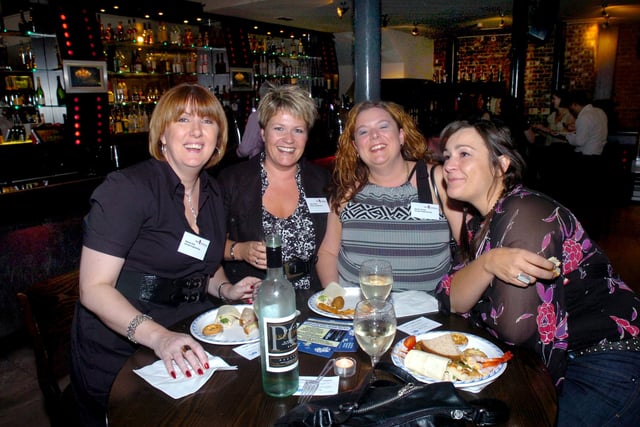 Pictured at the Crystal Bar, Carver Street, Sheffield, where a Casino Night was held in 2008 to raise funds for a bone scanner machine for Sheffield Childrens Hospital. Seen LtoR are Marian Pink, Gina Hine, Sarah Turner, Lindsey Kent.