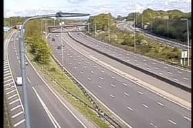 All lanes on the M1 northbound slip at Junction 28 in Tibshelf have now reopened. Credit: Highways England.