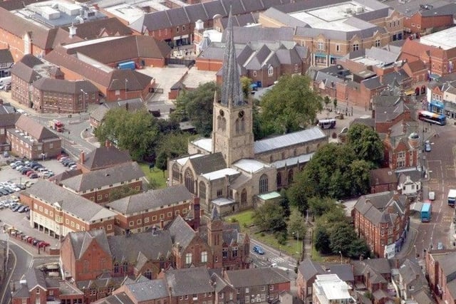 Archaeologists have traced Chesterfield's beginnings back to the 1st century and the building of a Roman fort. The town's name comes from the Anglo-Saxon words caester (a Roman fort) and feld (grazing land)