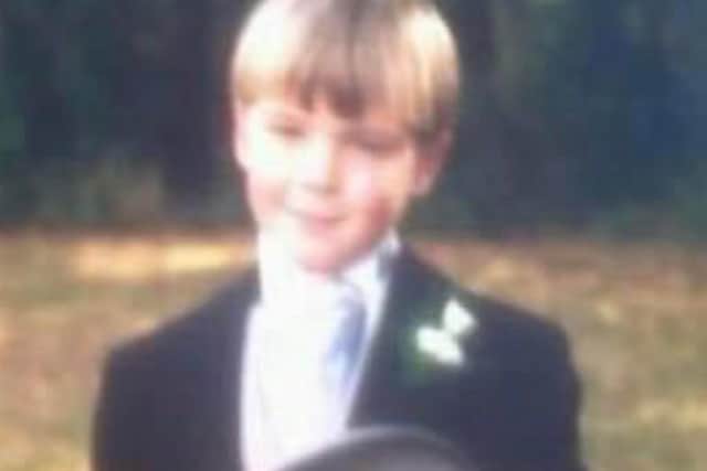 James as a pageboy - around six years old