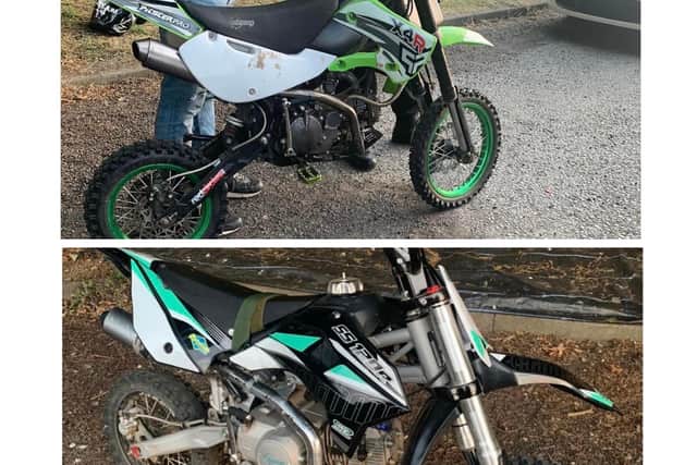 Officers confiscated two bikes from those involved.