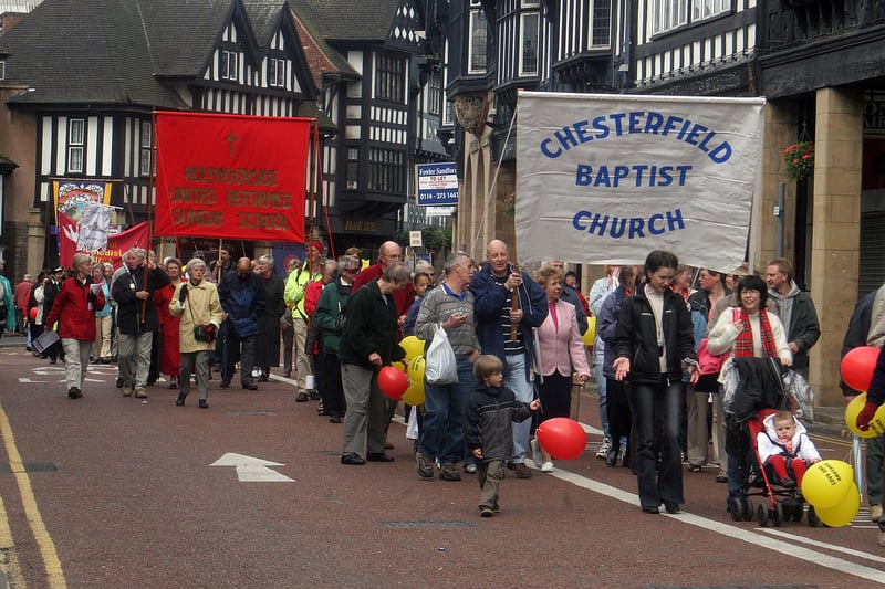Procession of Witness supporters followed the customary route through Chesterfield town centre.