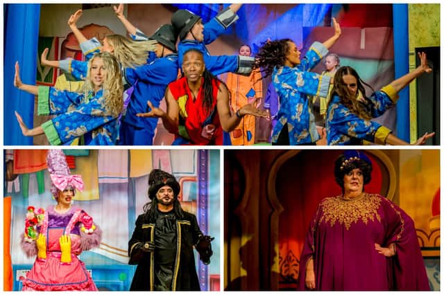 Scenes from Aladdin at the Winding Wheel Theatre.