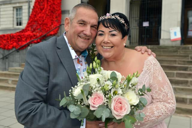 Congratulations to Derbyshire lovebirds Helen Bown and Tony Richardson on their marriage! Pictures by Brian Eyre.