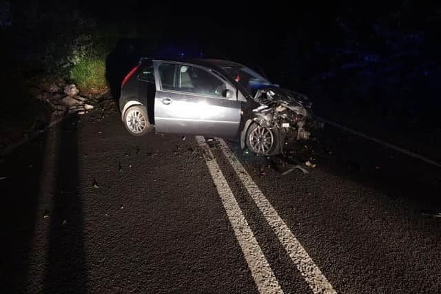 The scene of the crash near Chesterfield. Photo: Derbyshire RPU via Twitter.