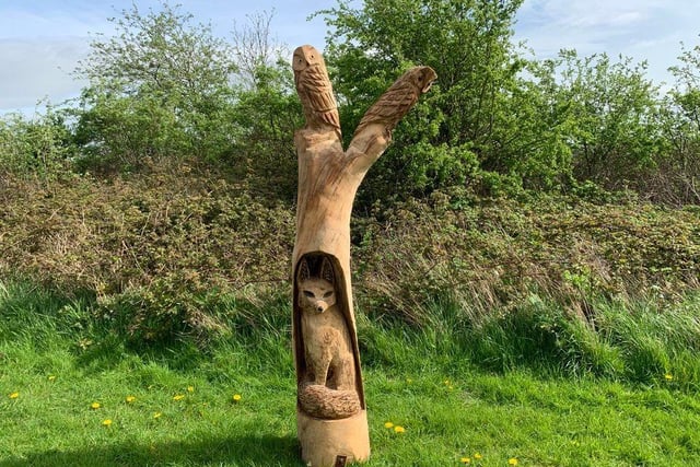 The impressive sculpture created by Ben Yeates, in Whitwell.