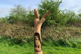 The impressive sculpture created by Ben Yeates, in Whitwell.
