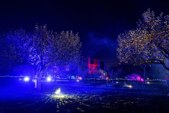 The Elizabethan gardens of National Trust Hardwick Hall will be bathed in lights as it hosts the Luminate's Light Trail until 24 December.