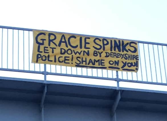 The banner in Chesterfield which was removed.