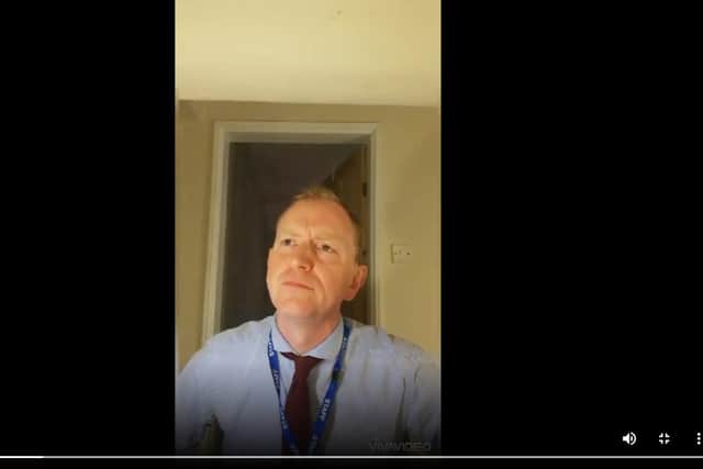 Dr Mike Bywaters, headteacher of Hghfield Hall Primary School, held a 'virtual assembly' for pupils.