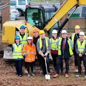Pictured Is Bolsover District Leader, Councillor Steve Fritchley, Officially Breaking The Ground With Others At The Launch Of Work On Shirebrook'S Roseland Park And Crematorium Scheme.