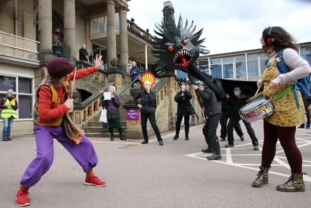 Campaigners Including Extinction Rebellion Previously Took Part In A Demonstration In Matlock, In March, Last Year As Part Of A National Day Of Divestment Against Council Pension Funds Being Invested In Fossil Fuels