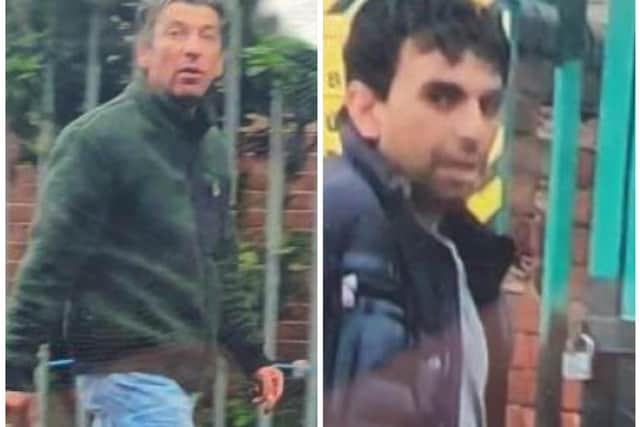 Police ant to speak to these two men after a car crash in Derbyshire.