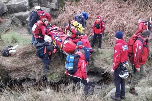 A walker's thank you to Edale Mountain Rescue Team who assisted her after she fell and broke her pelvis. Photo submitted