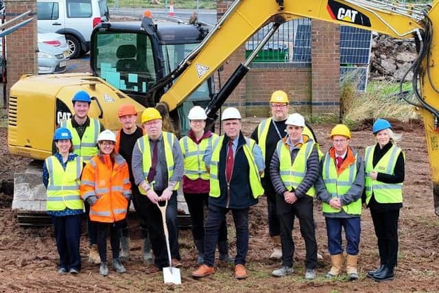 Pictured Is Bolsover District Leader, Councillor Steve Fritchley, Officially Breaking The Ground With Others At The Launch Of Work On Shirebrook's Roseland Park And Crematorium Scheme