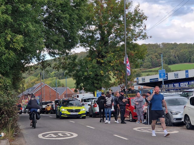 A road closure was in place throughout the afternoon with bus services affected.